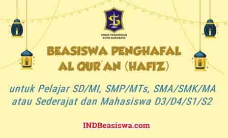 Beasiswa Hafiz Al-Quran Surabaya Untuk Pelajar Sd Smp Sma Sederajat Dan Mahasiswa • Indbeasiswa