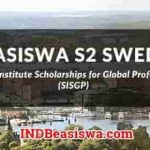 Beasiswa S2 Swedia SISGP 2026 Gratis Kuliah dan Biaya Hidup (Deadline: 25 Feb 2025) Beasiswa S2 Swedia SISGP oleh Pemerintah Swedia