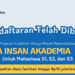 Bantuan Dana Penelitian Tugas Akhir dari Kemenpora untuk Mahasiswa S1, S2 dan S3 (Deadline: 15 Nov 2025) Bantuan Dana Penelitian Tugas Akhir dari Kemenpora