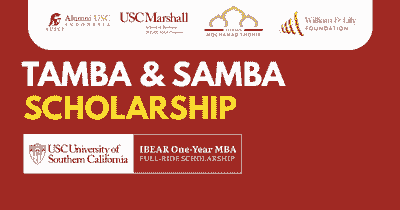 Beasiswa TAMBA & SAMBA Gratis Kuliah MBA di USC Marshall School of Business USA