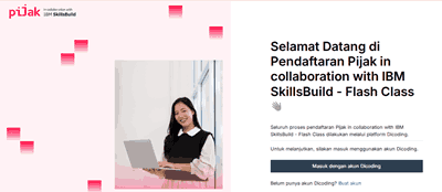 Tampilan Awal Beasiswa Pelatihan AI Pijak dari IBM dan Dicoding 