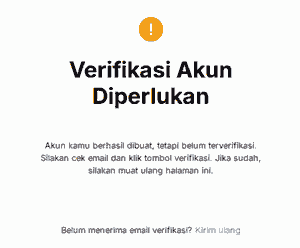 tampilan verifikasi akun dicoding