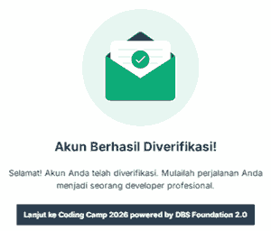 Akun Dicoding Berhasil Diverifikasi